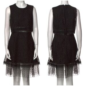 Jonathan Simkhai Popover Cape Back Tricot Lace Cable Knit Party Dress Black Sz 0
